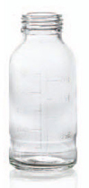 500 ml plasmafles, helder, type 1 geblazen glas
